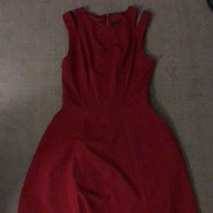 Split sleeve red dress